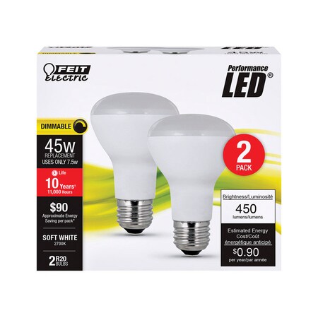 Feit Electric Feit Performance R20 E26 (Medium) LED Bulb Soft White 45 Watt Equivalence 2 pk R20DM10KLED2
